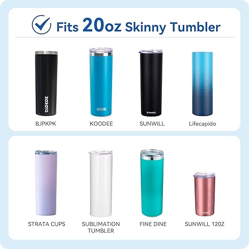 Miniatura 5 de Paquete de 2 tapas delgadas de 20 onzas, de repuesto, a prueba de derrames, resistentes a salpicaduras, para vasos deslizantes de 2.73 pulgadas de