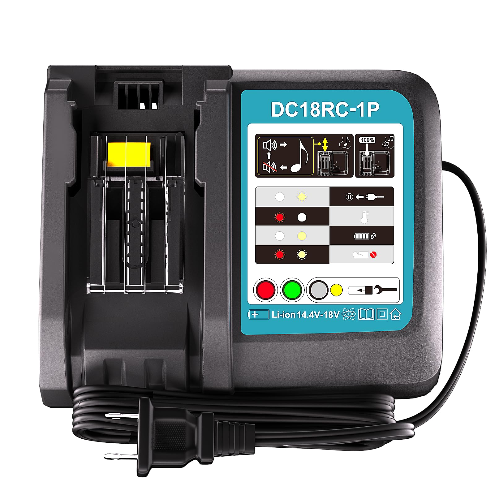 Supowill DC18RC Replacement 14.4V-18V Charger for Makita Battery Charger DC18RC DC18RA DC18SD DC18SE, for 14.4V-18V Makita Batteries BL1850 BL1840B BL1820 BL1815 BL1860 BL1430 BL1450 BL1830