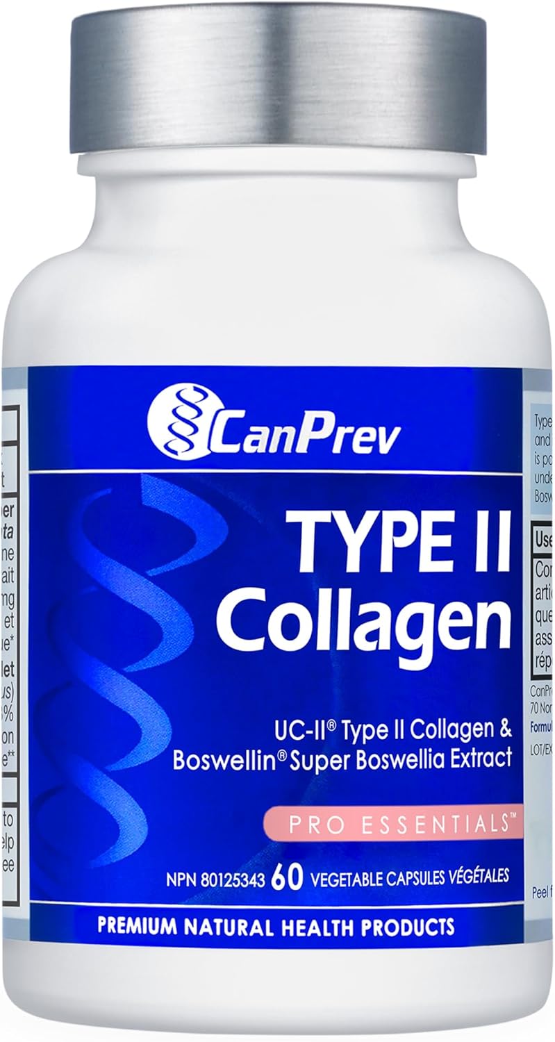 CanPrev – TYPE II Collagen Enhanced Formula for Joint Support, 60 Capsules 60-Day Supply – High Potency Collagen Peptides – Supplement for Skin & Connective Tissue Nourishment – Non-GMO & Gluten-Free CanPrev – TYPE II Collagen Enhanced Formula for Joint Support, 60 Capsules 60-Day Supply – High Potency Collagen Peptides – Supplement for Skin & Connective Tissue Nourishment – Non-GMO & Gluten-Free