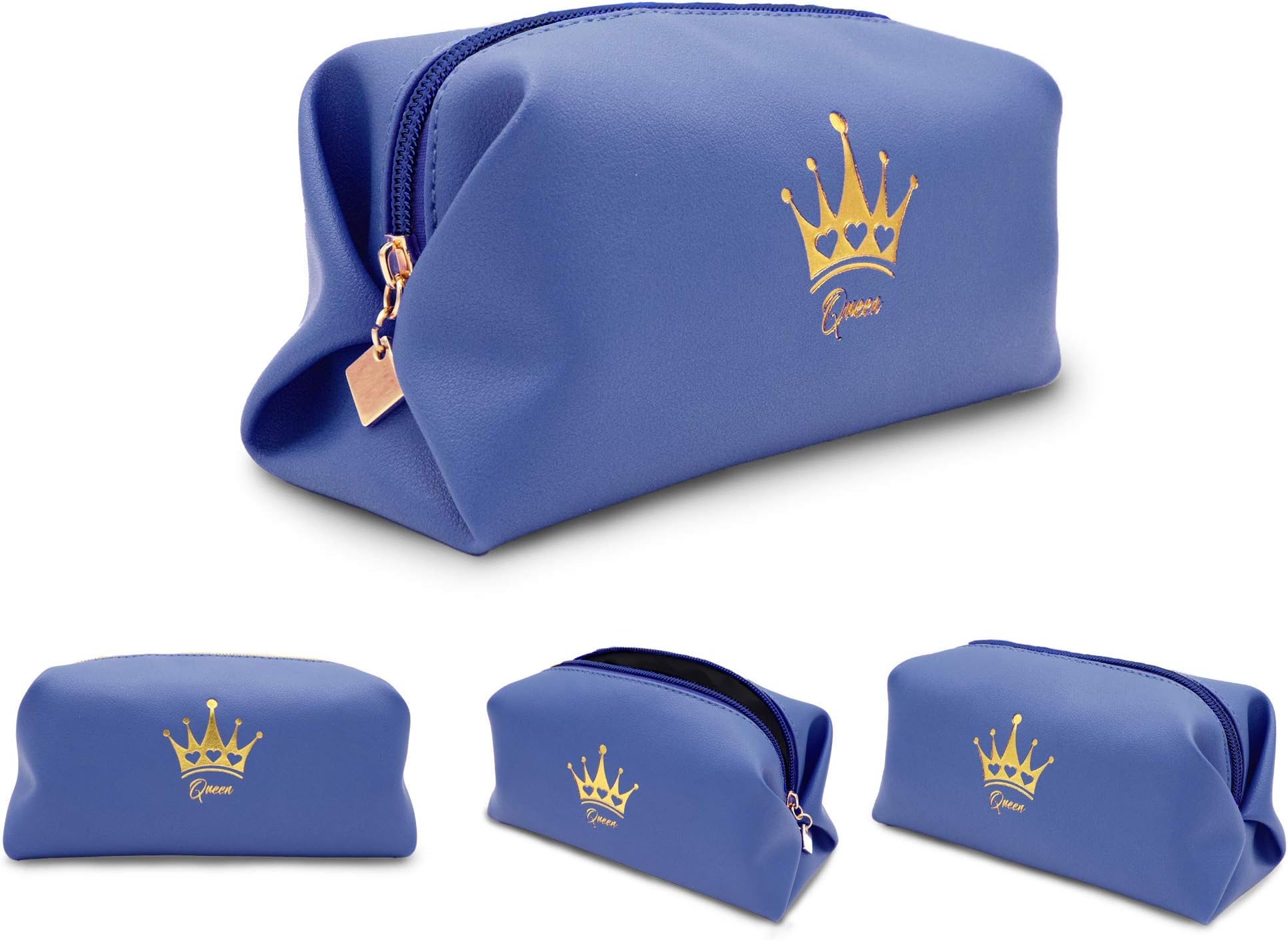 FAE Travel Cosmetic Bag Perfect Waterproof Makeup Organizer For Brushes, Cream, Phone, Pencils Suitable Gift For Women, Girls and Queens (Blue) (blue)