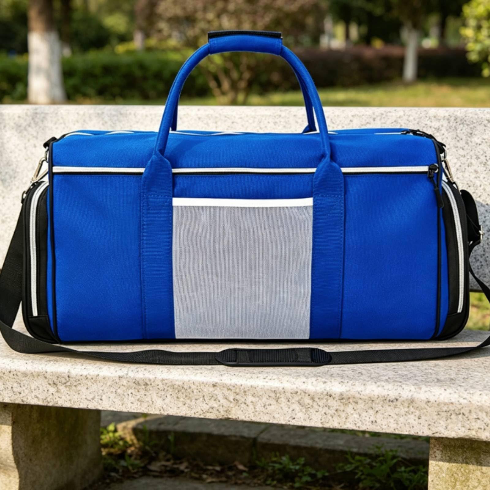 Borsa Sportiva Borsone Palestra Borsa da Viaggio Borsa Allenamento Scomparto Scarpe in Poliestere Leggera E Maneggevole per Trasporto Comodo Adatta a