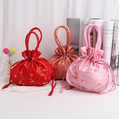 Miniatura 4 de MIAO JIN Bolsa grande de brocado de seda con cordón para joyería, bolsa de regalo con bordado retro, bolsa de mano para dulces, bodas, fiestas,