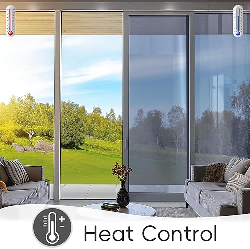 Miniatura 22 de Qualsen Película opaca para ventana, 100% bloqueo de luz, película de privacidad para ventana, sin pegamento, extraíble para el hogar, oficina