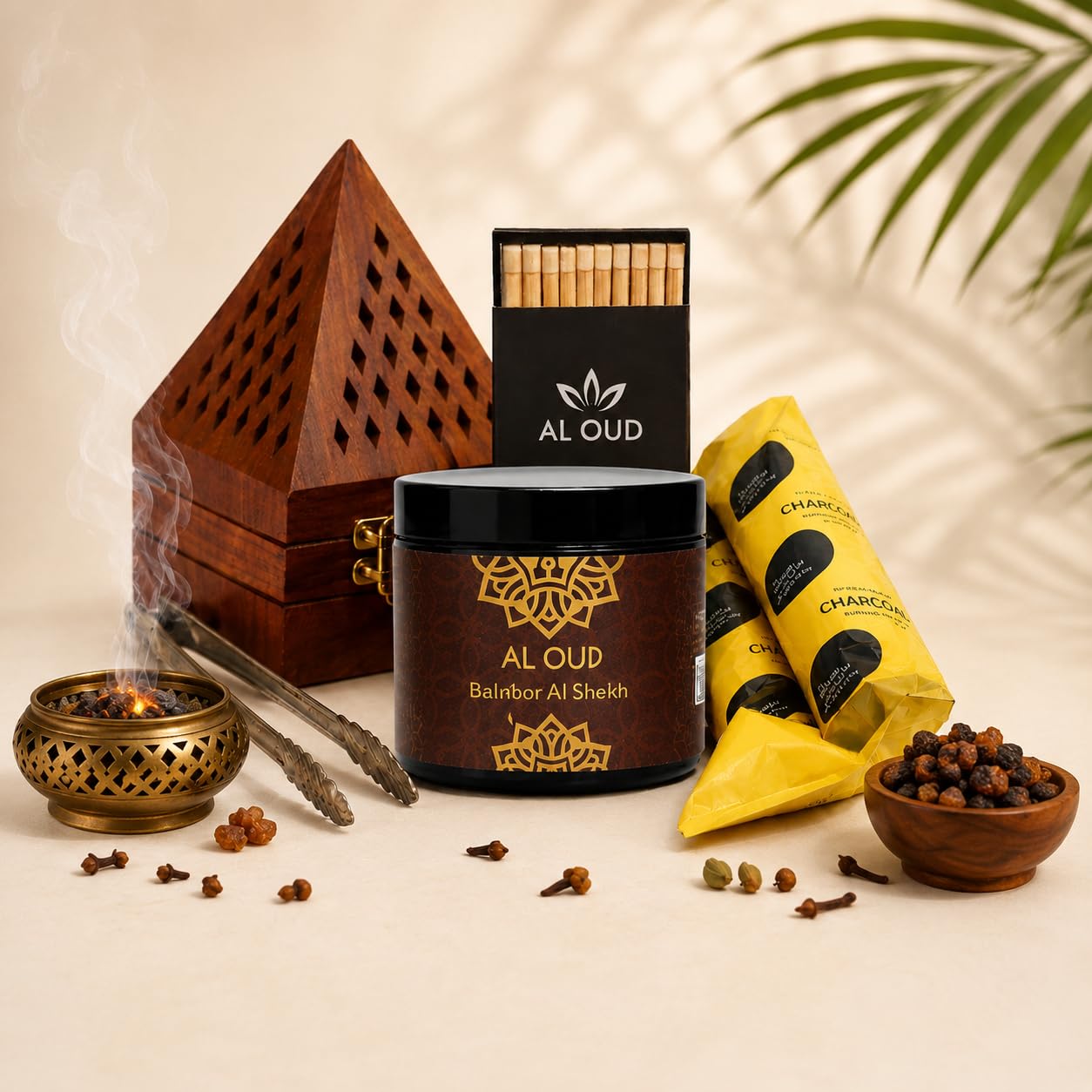 Al Oud Bakhoor Noora 20g + Burner + Charcoal + Tong & Matchbox | Long-Lasting Arabic Aroma for Home, Office & Meditation | Prayer Incense Kit-image-8