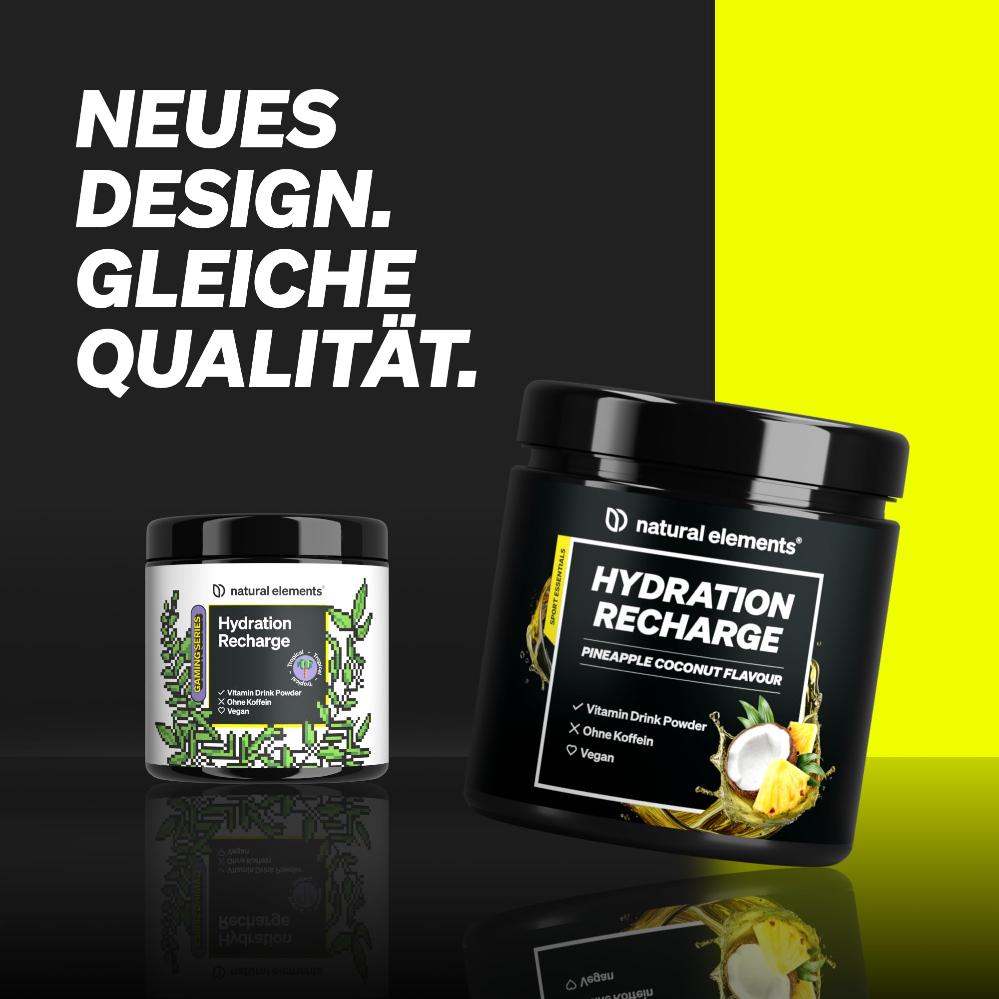 Hydration Recharge Pineapple Coconut – Pulver mit Elektrolyten & Vitaminen für die Ausdauer – ohne Zucker*, mit Stevia gesüßt – Getränkepulver zum Mixen – vegan, hochdosiert, laborgeprüft