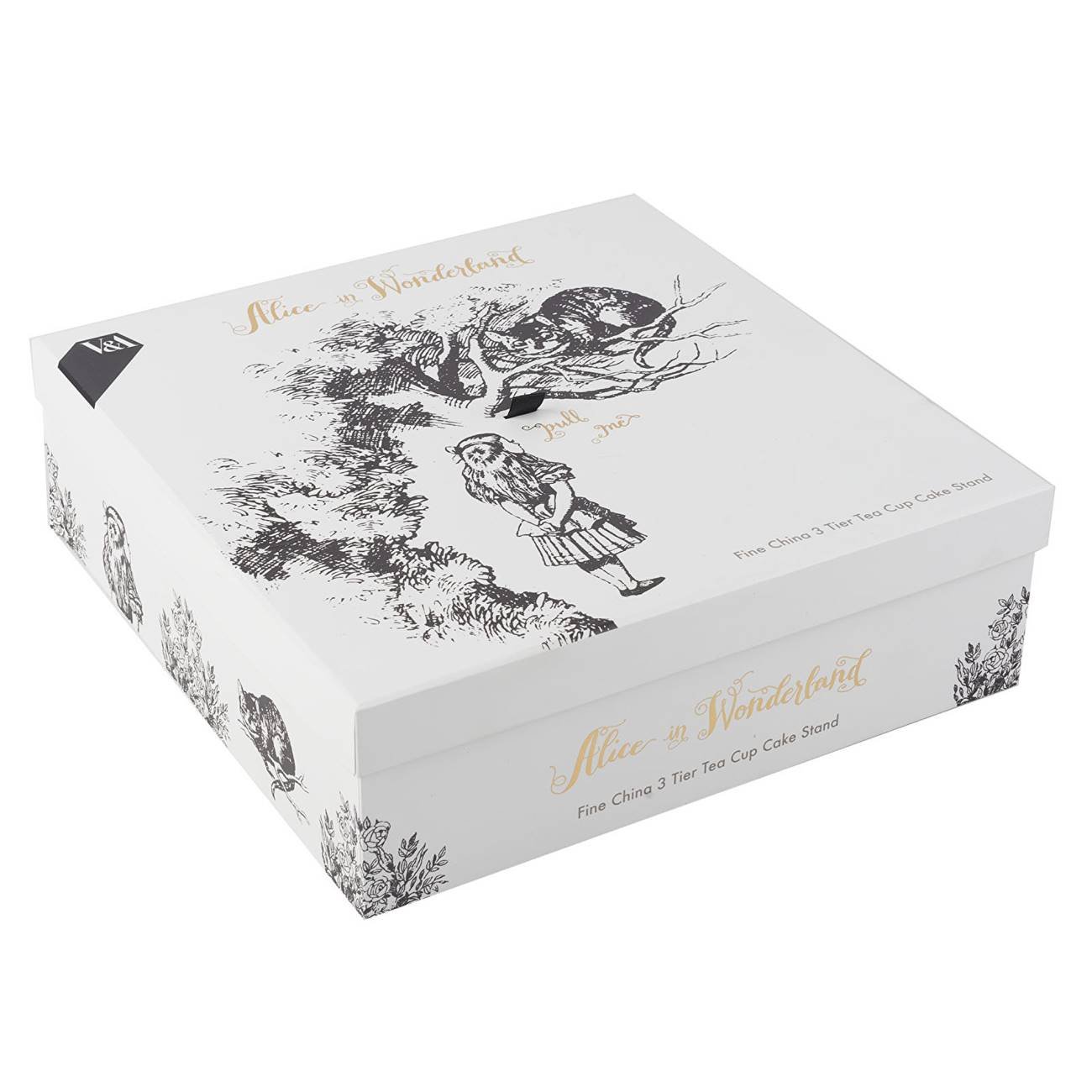 V&A Alice Au Pays Des Merveilles Ensemble De Gâteaux Sur Pied À 3 Étages, Ensemble De Gâteaux Sur Pied, Coffret Cadeau