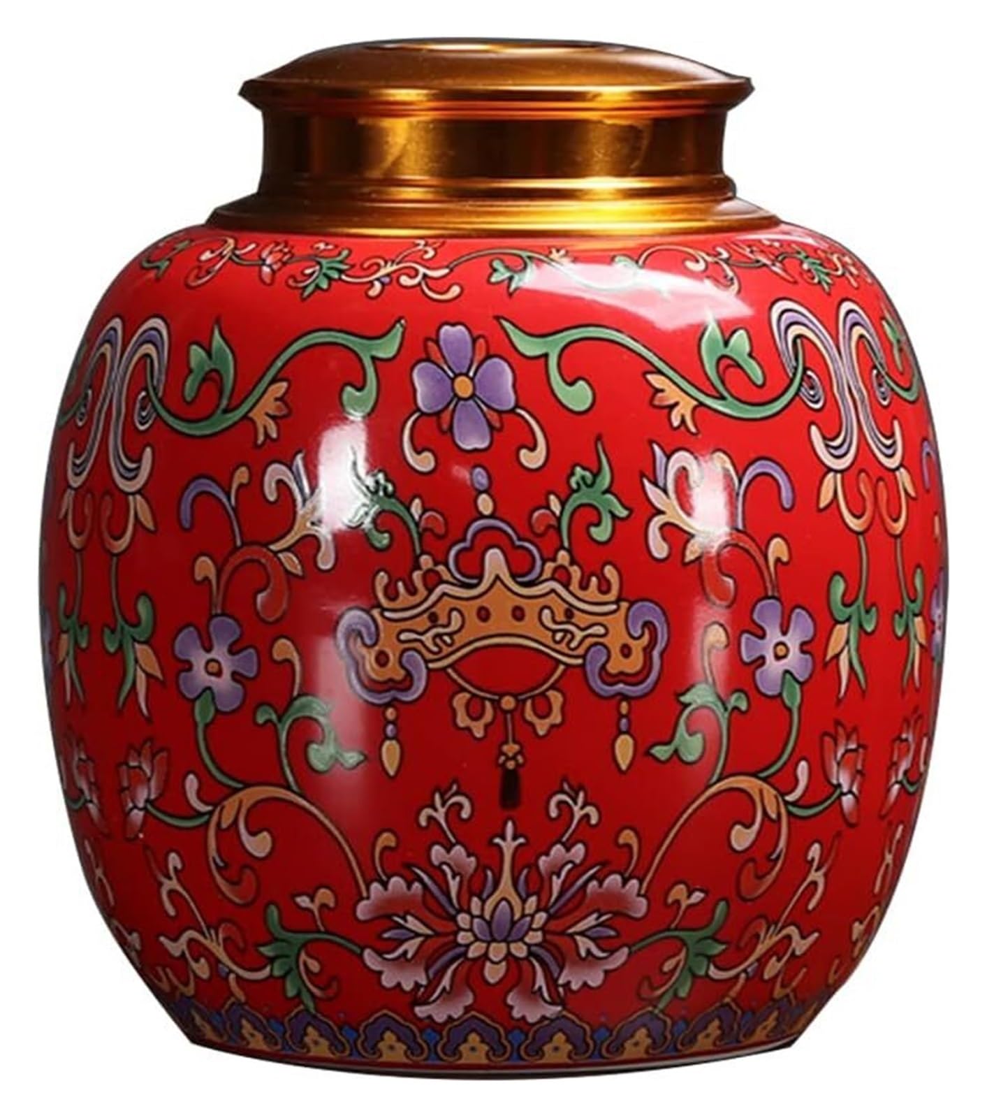 Słoiki z herbatą Ceramiczny pojemnik na herbatę Słoik do przechowywania chińskiej herbaty z podwójną pokrywką, dekoracja Tradycyjna chińska emaliowana porcelana Luźne puszki na herbatę Puszki Pudełko