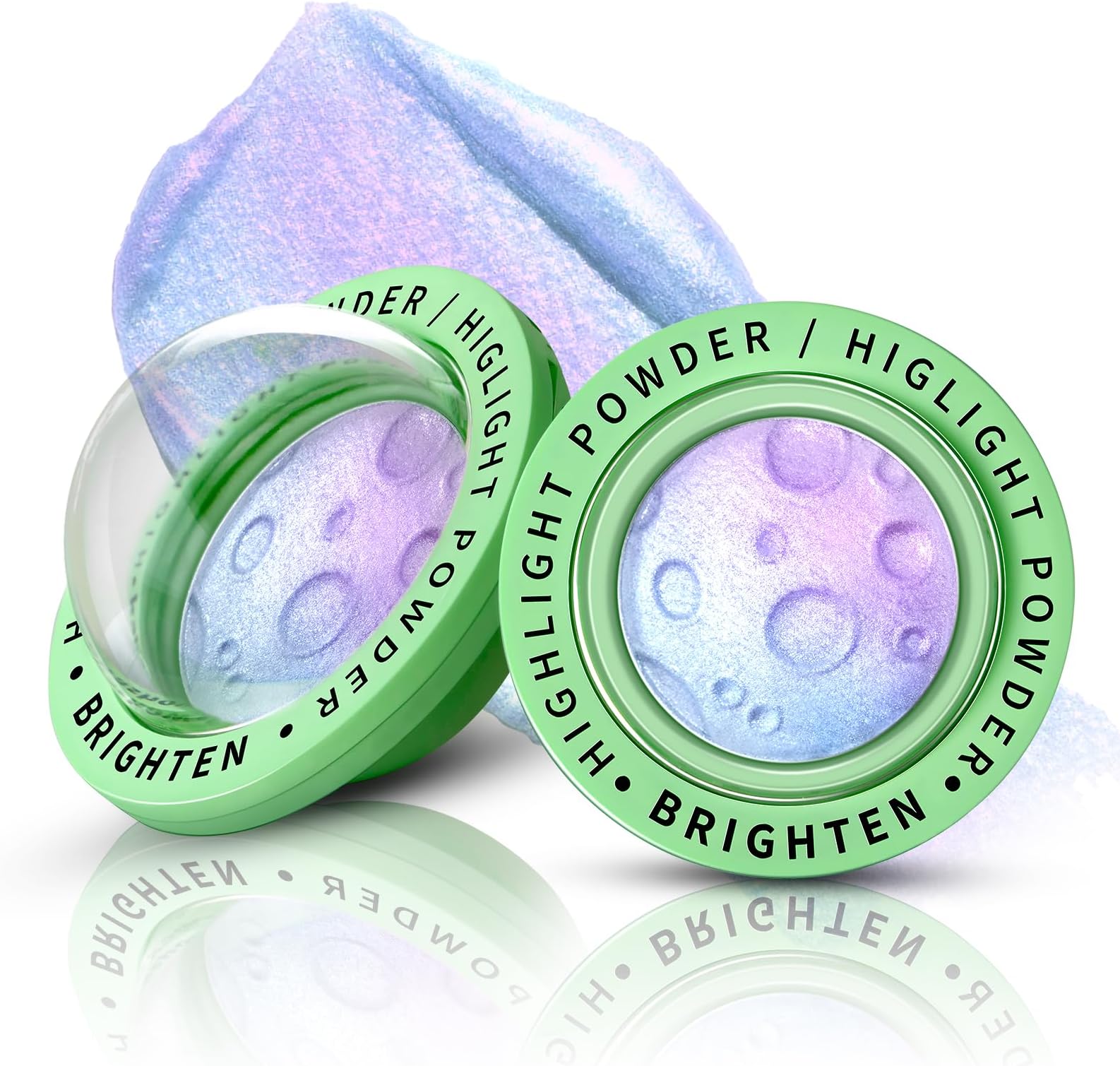 HOSAILY Face Highlighter Palette, Lunar Glow Highlighter Powder Makeup, Chameleon Glitter Shimmer Body Cheek Eye Highlighter, Multichrome Sparkle Holographic Color Shifting Silky Creamy Illuminator#01