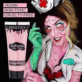 MEICOLY Light Pink Halloween Face Body Paint,2.37Oz Large Tube Water Based Body Paint for Adults and Children,Pastel Pale Pink Face Paint for Stage SFX Special Effects Cosplay Makeup