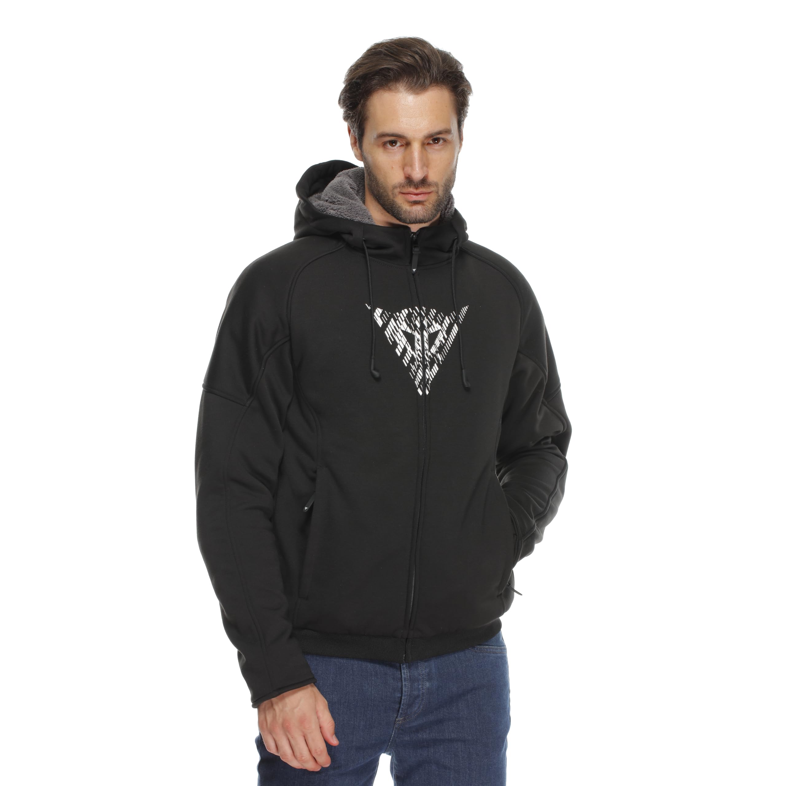 Dainese Herren Bovisa Safety Hoodie Full Zip Kapuzensweatshirt Mit Reißverschluss, Innenfutter Aus Fleece (1er Pack)