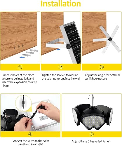 Miniatura 10 de T-SUN Luces solares al aire libre, luces colgantes solares LED 5000K4000K3000K