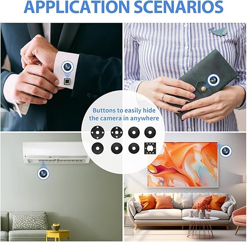 Miniatura 4 de Mini cámara oculta Full 4K HD, módulo DIY, control remoto inalámbrico, pequeña cámara de niñera con tarjeta SD 64G gratis, equipo de vigilancia