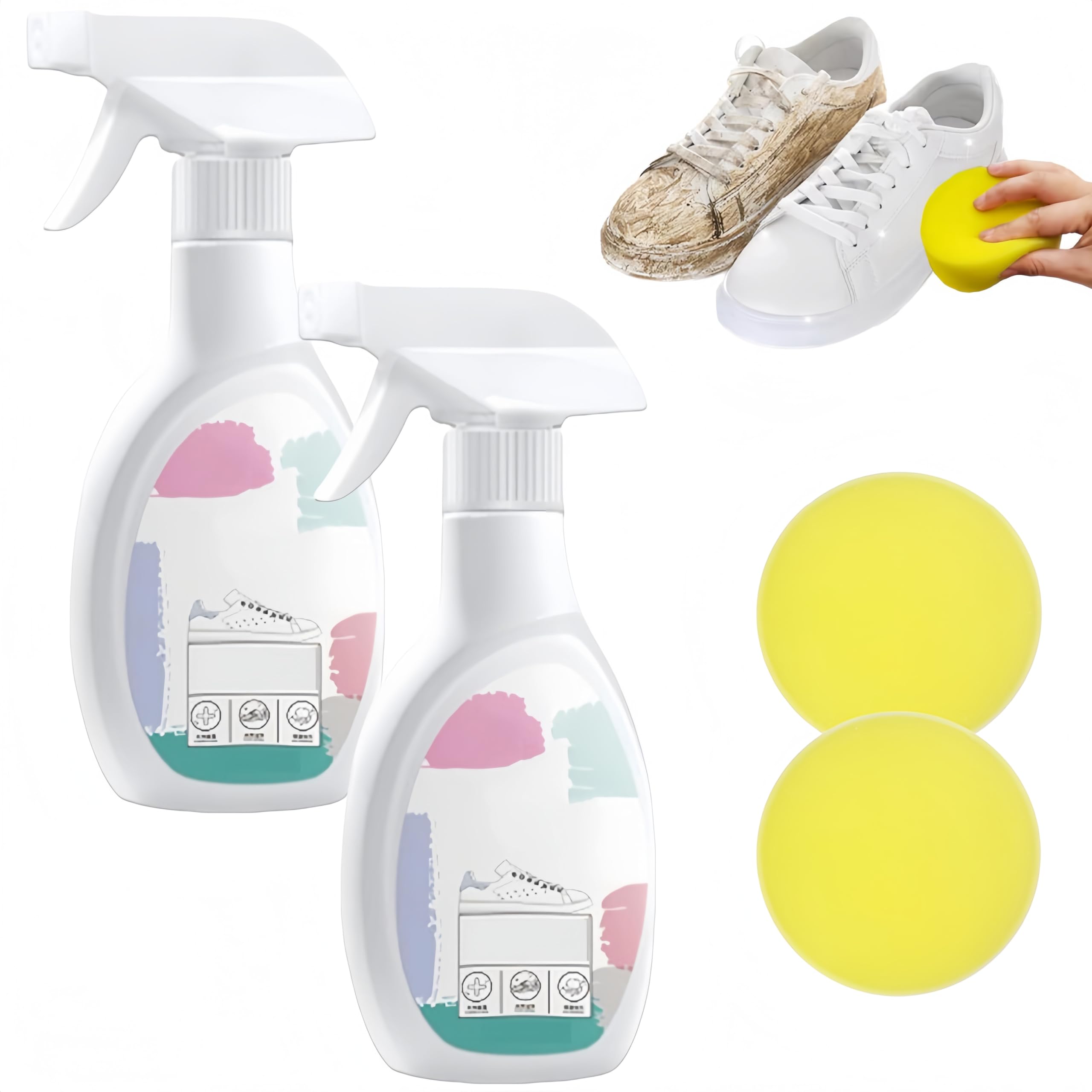 Genérico Espray limpiador de zapatos blanco portátil, limpiador instantáneo de zapatos, espuma limpiadora para zapatillas blancas, cuero, punto, botas, lona, tela y tenis