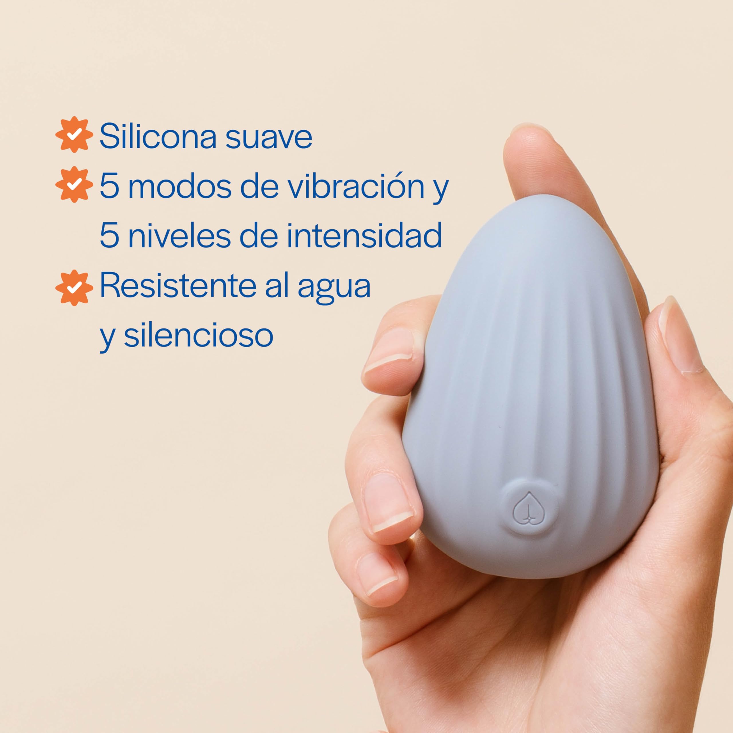 MY LUBIE - Dune Potente Masajeador Inalámbrico Premium - Recargable USB y Resistente al Agua - 10 Niveles de Vibración - Potente Masajeador Personal en Silicona Médica - Mujeres y Parejas - Arena