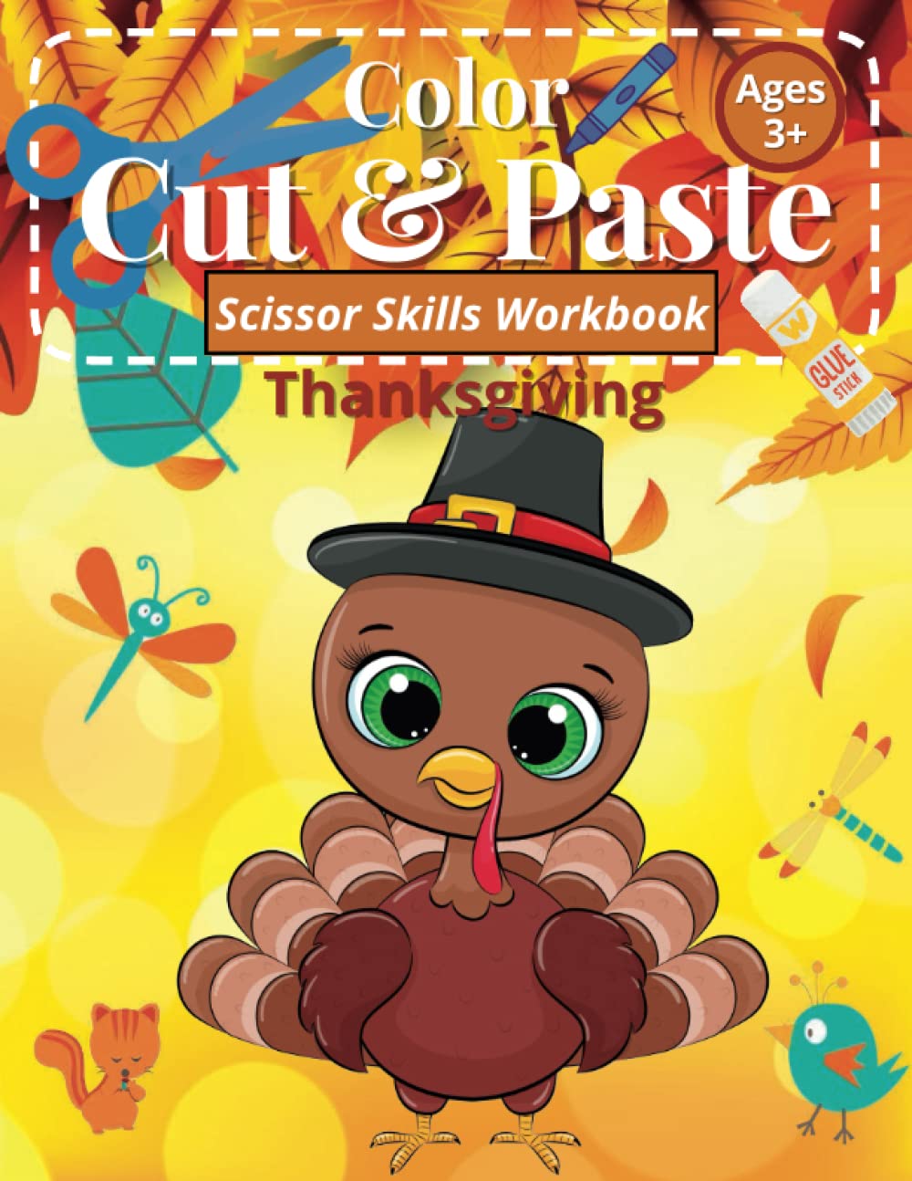 COLOR, CUT AND PASTE SCISSOR SKILLS ACTIVITY WORKBOOK FOR KIDS ...