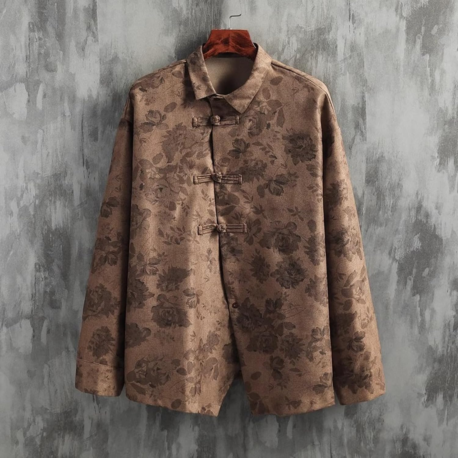 Retro Chinese-Style Men's Corduroy Tang Suit Shirt