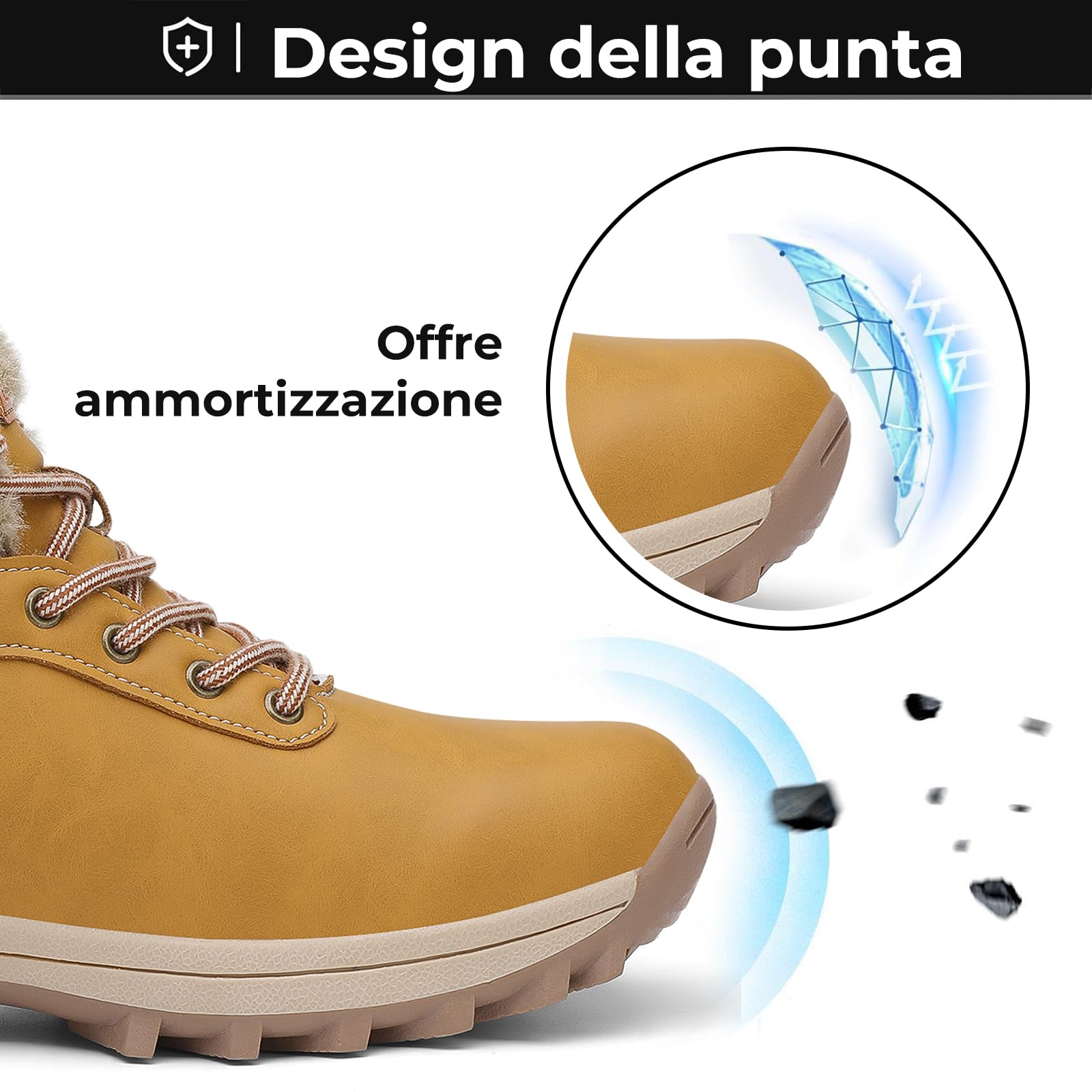 Mishansha Stivali da Neve Uomo Inverno Scarpe Pelliccia Donna Caldi Scarponcini Trekking Imbottiti 36-48