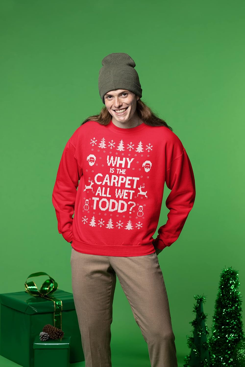 Wild Bobby I Don't Know Margo Ugly Christmas Sweater Unisex Crewneck Sweatshirt