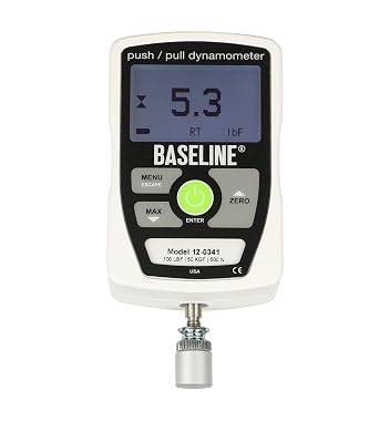 Baseline 12-0341 Manual Muscle Testers, Electronic, Includes 3 Push, 2 Pull Attachments, 100 lb Capacity