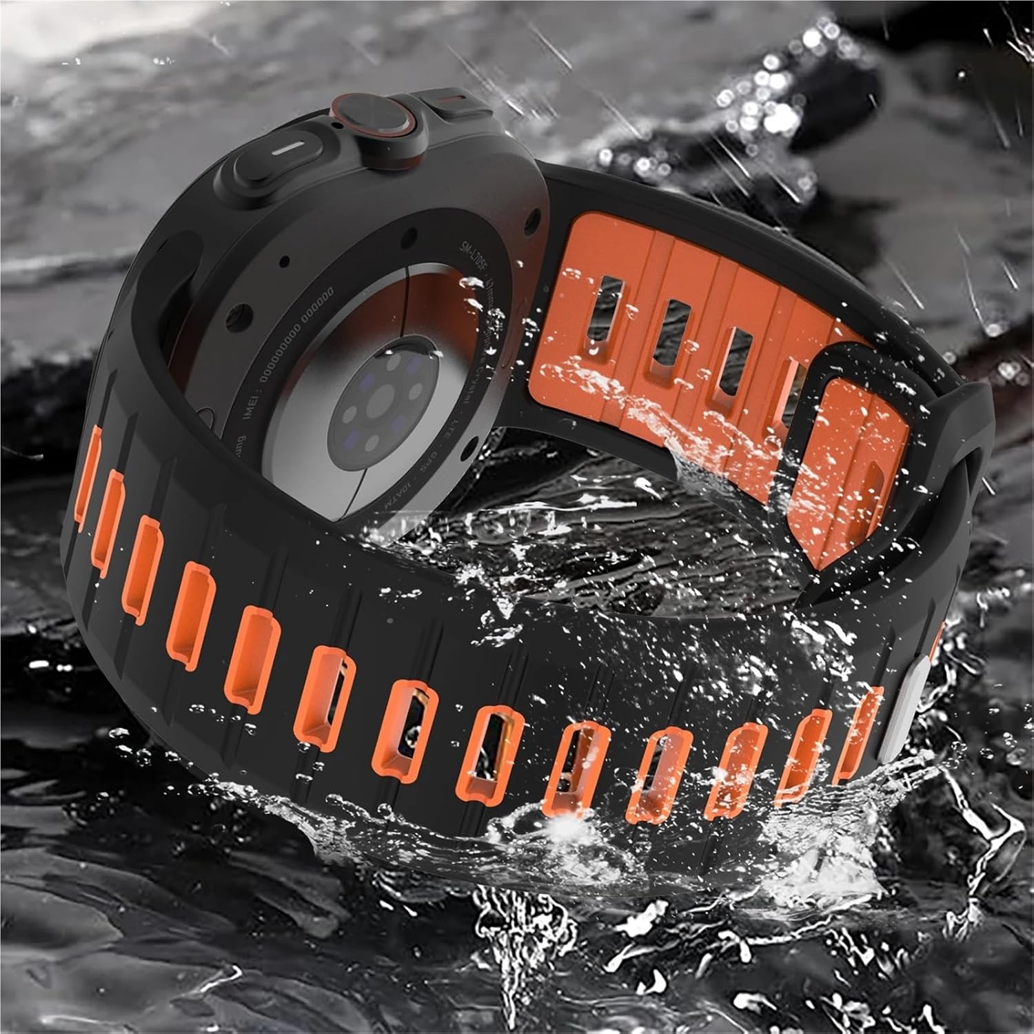 Sports Silicone Strap For Samsung Galaxy Watch Ultra 47mm Soft Loop Two Color Band For Samsung Galaxy 7 Ultra No Gaps Watchbands