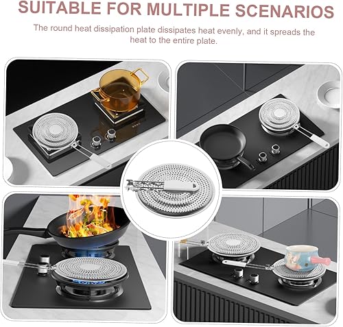 Miniatura 2 de Estante de la agarradera Difusor de calor Pot Rack Espesar Convertidor de calor Convertidor de disco Tubo redondo Olla caliente redonda Placa de