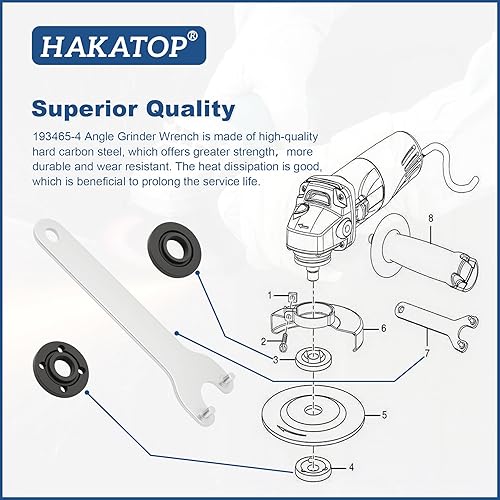 Miniatura 4 de Llave inglesa para amoladora angular, tuerca de bloqueo de metal para Dewalt Makita 193465-4 Bosch Black & Decker Ryobi 4.5" 5/8-11