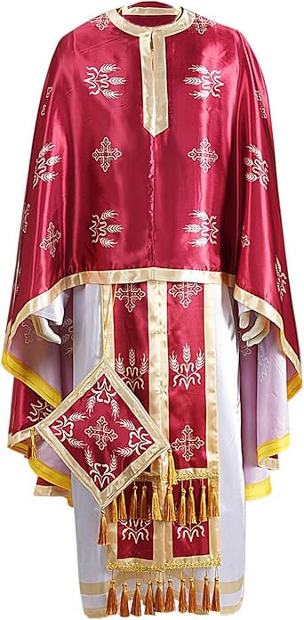 Clergy Chasuble Catholic Priest Vestments Robe Church Catholic Priest Chasubles Vestment Robe with Stole