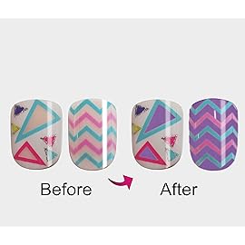 Vivace 5PACK 120tips Artificial Preglued Junior Sticker Nails For Kids (Color Changing)