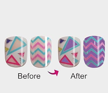 Vivace 5PACK 120tips Artificial Preglued Junior Sticker Nails For Kids (Color Changing)