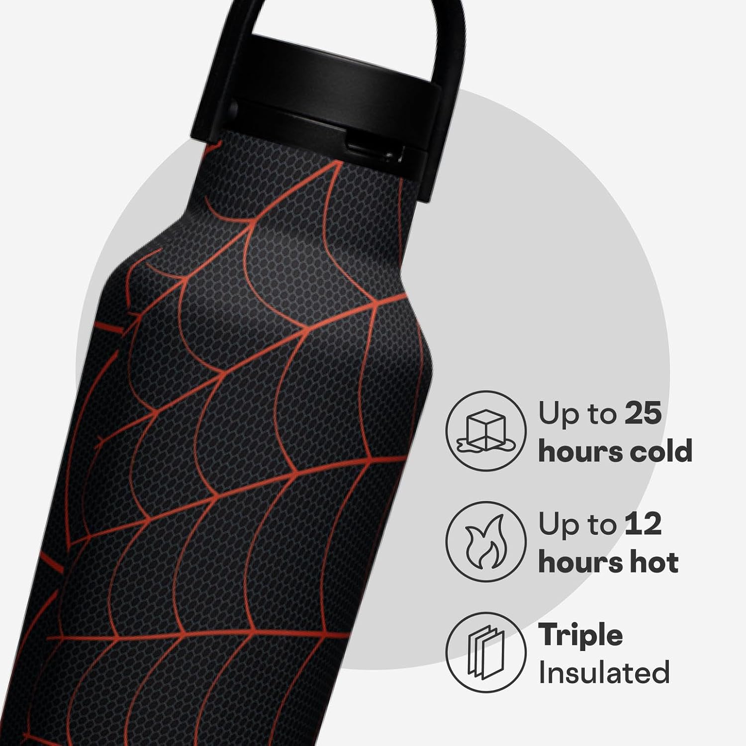 Corkcicle Sport Canteen - Beverages Cold 25 Hours - Triple Insulated Stainless Steel - Screw-On Lid - Reusable Bottle - Summer Drinkware Gift - Keeps Drinks Ice - 20 oz - Spider-Man - Image 3