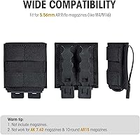 Vista 3 de VISMIX Funda para cargador de rifle, doble funda AR de 5.56mm Molle con inserción de Kydex de liberación rápida y compatible con MOLLE
