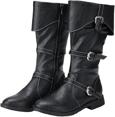 Punk Boots Pirate Boots Women Medieval Leather Boots, RENAISSANCE