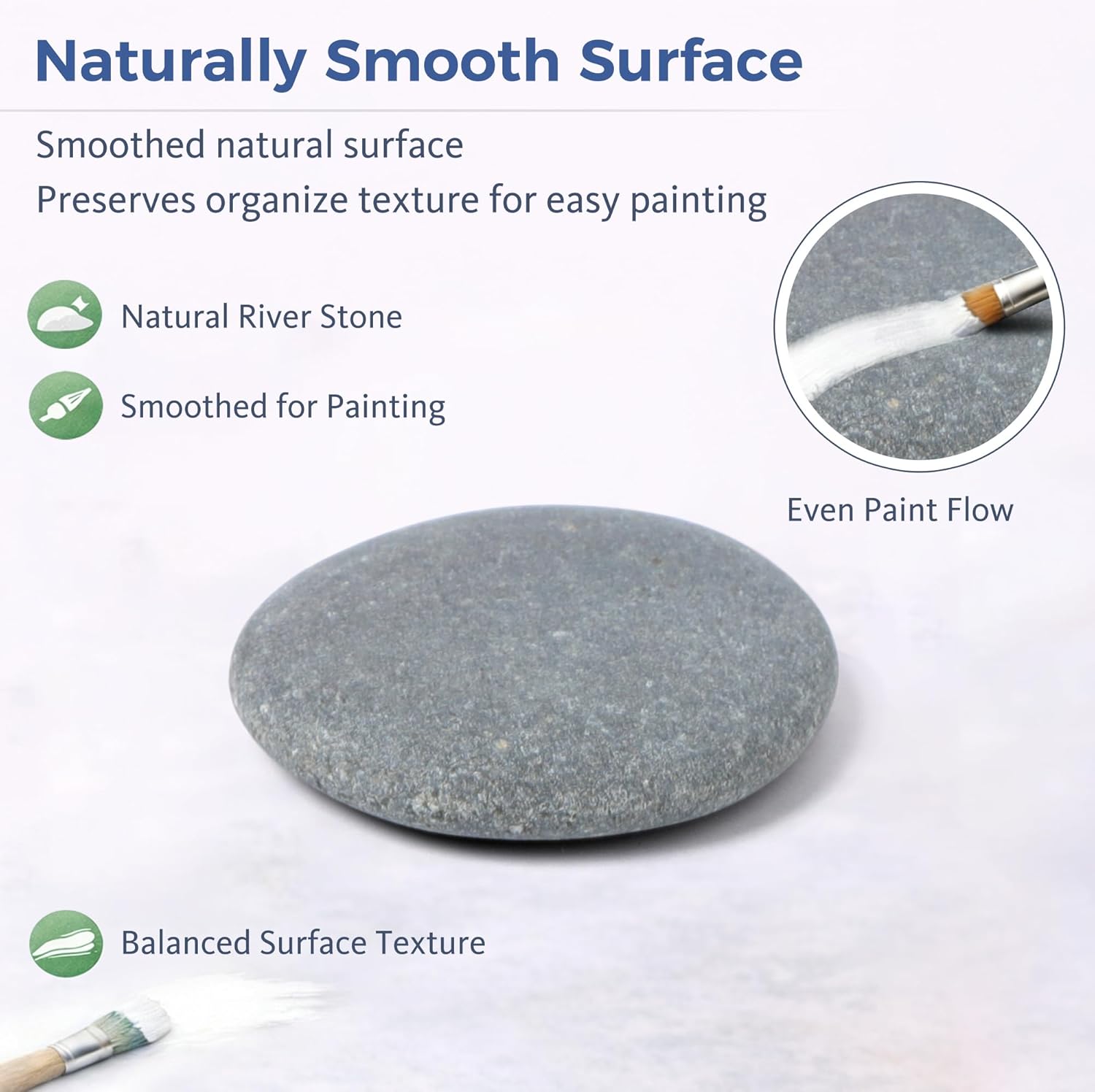 ROCART 100 PCS Small 1.65-2.09" Smooth Natural River Rocks for Painting, Flat Painting Rocks & Craft Stones for Arts, Classroom Activities & Bulk Craft Projects