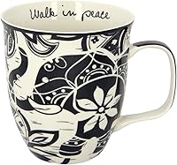 Vista 20 de Karma Gifts - Taza bohemia de 16 onzas, color blanco y negro, diseño de sirena, bonita taza de café y té, tazas de café de cerámica para mujeres