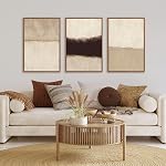 CHDITB Grand Boho Coucher de soleil Fleurs sauvages Toile encadrée Art mural,Nature rose fleur Décor mur, Blossom Botanical Mountain Paysage Artwork pour salon,Chambre,Salle à manger,Bureau -16"x24"x3