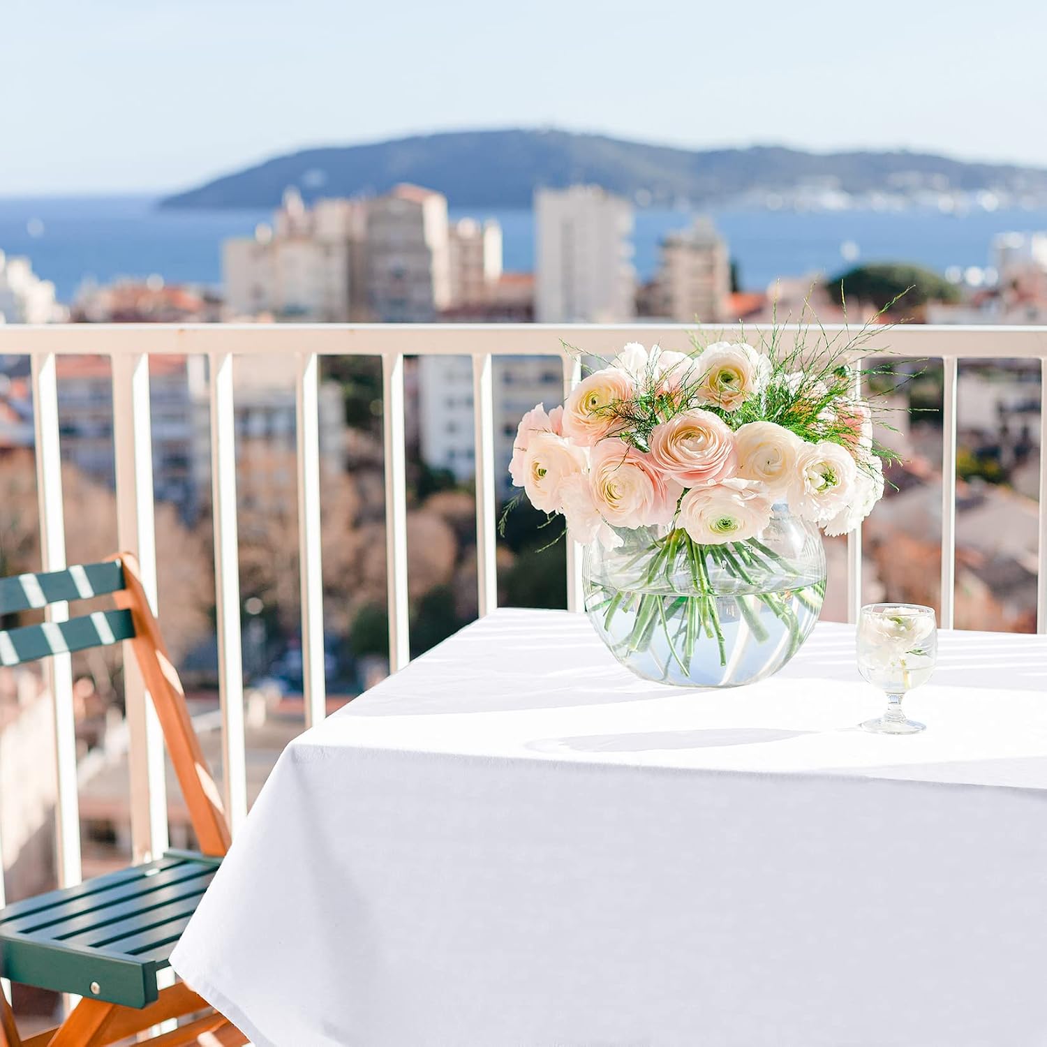 White Tablecloths for Rectangle Tables 60 X 84, 2 Pack, Reusable Fabric Commercial Tablecloths Washable for Dinner Table