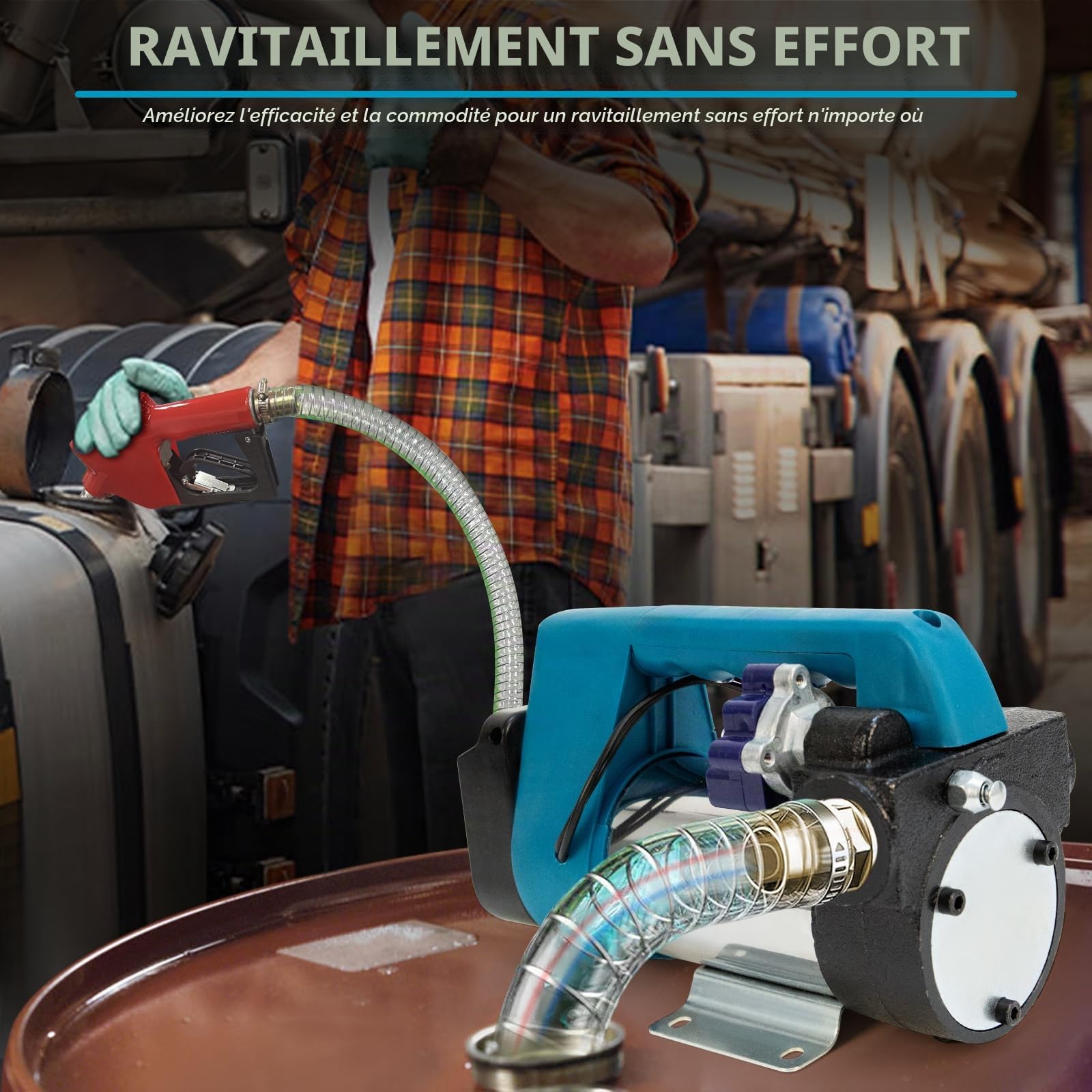 Pompe de Transfert Diesel sans Fil,Pompe de Transfert de Carburant Portable