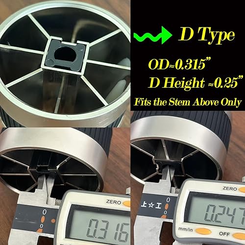 Miniatura 2 de MENSI Paquete de 2 pomos de repuesto para parrilla de gas propano OD de 1.969 in con interruptor de control de temperatura de plástico ABS cromado