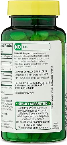 Miniatura 8 de Support Help Digestión y Absorción de Nutrientes con el Complejo Enzimático de Papaya Spring Valley, suplemento dietético de tabletas masticables,