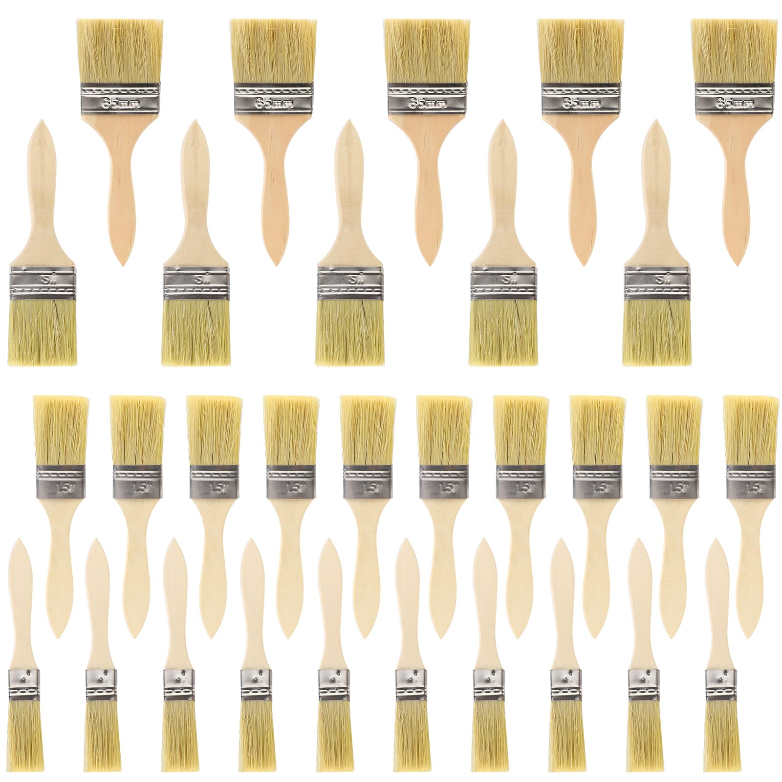 30 Pièces Pinceaux à Peinture 23/35/45/60 mm Pinceau Peinture Mur Pinceau Large Spalter Pinceaux Plat pour Meubles Ensemble de Pinceaux pour Vernis Huiles Peintures Murales