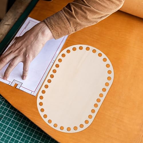 Miniatura 6 de EXCEART 2 piezas de fondo natural preperforado de ganchillo de madera para manualidades y suaves para proyectos de ganchillo y tejido para bolsas