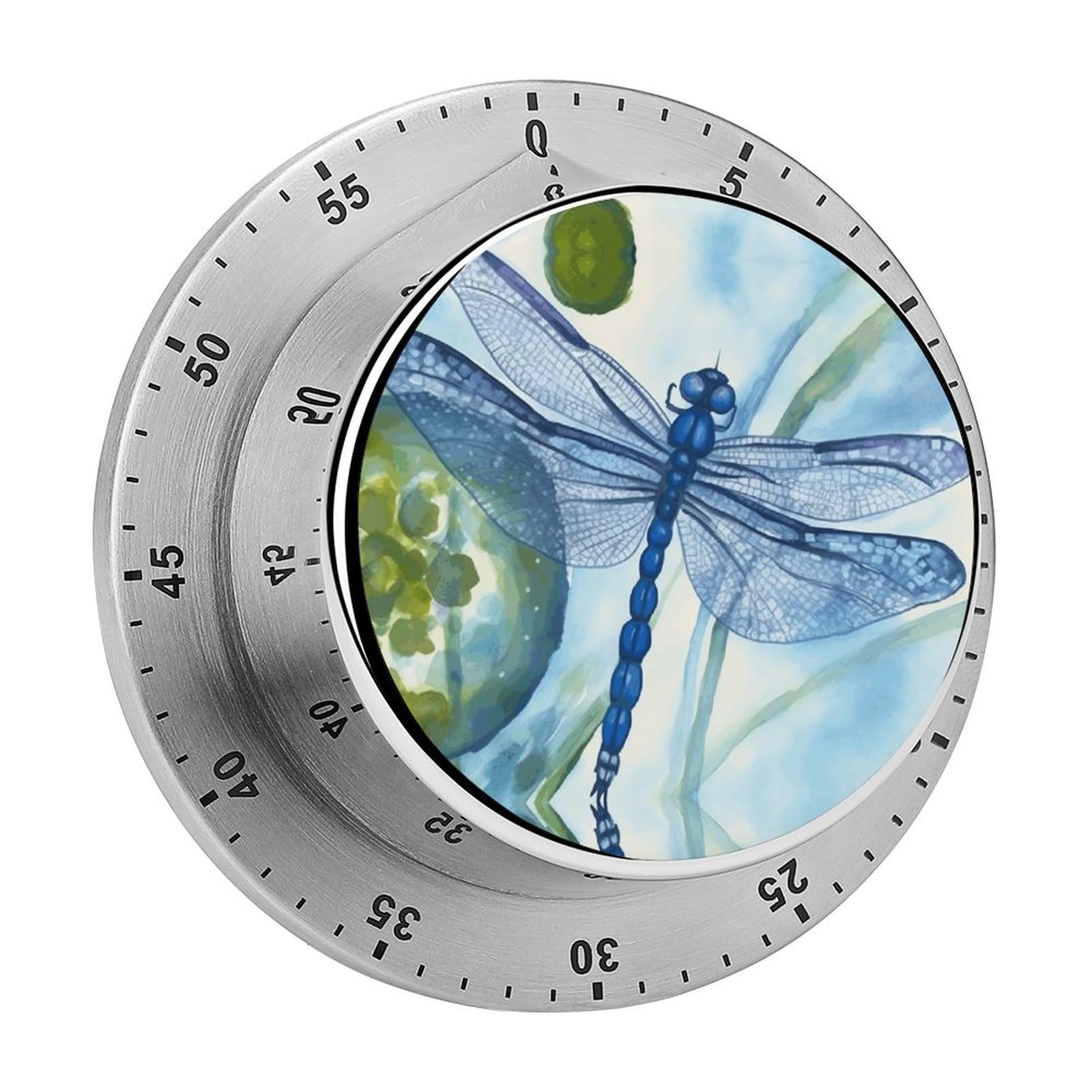 Hand Painted Blue Dragonfly Printed Waterproof Christmas Timer with Loud Alarm Outdoor Timer for Cooking Exercise Baking