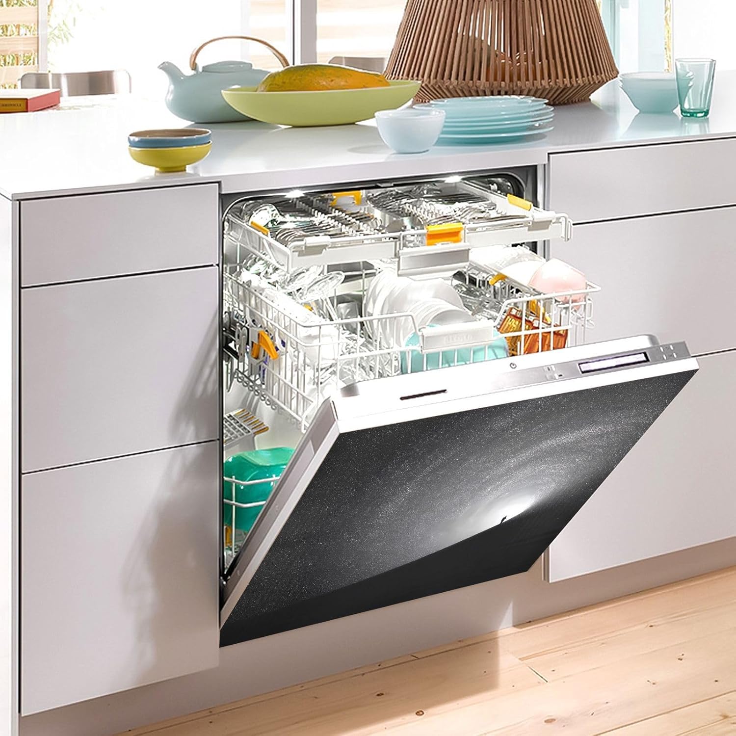 Dishwasher Magnet Cover Large Magnetic Stickers Silhouette Light Front Dishwasher Cover for Home Kitchen Refrigerator Decorative Lid