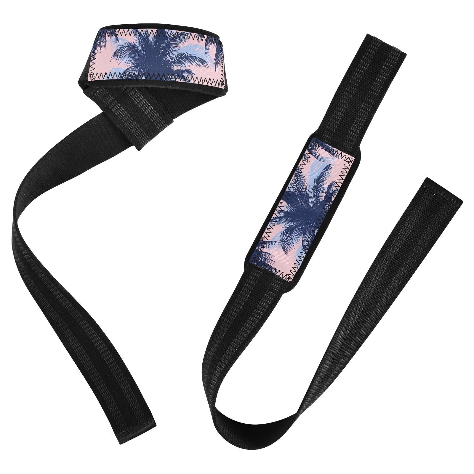 STAYTOP Tropical Coconut Tree Wrist Straps for Weightlifting,Lifting Straps with Neoprene Cushioned Wrist Padded and Anti-Skid Silicone for Strength Training,Bodybuilding,Deadlifting