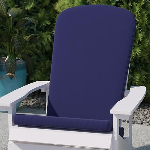 BizChair Juego de 2 cojines de repuesto para sillas Adirondack para todo tipo de clima, para interiores y exteriores, color azul
