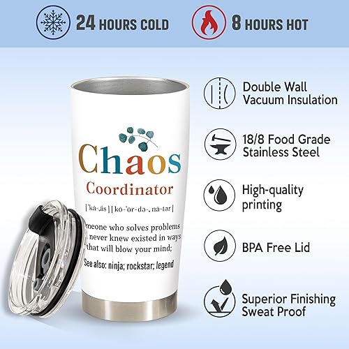 Miniatura 5 de Regalos de coordinadora del caos para mujeres, jefas, profesoras, regalos de compañeras de trabajo para mujeres, regalos de agradecimiento para