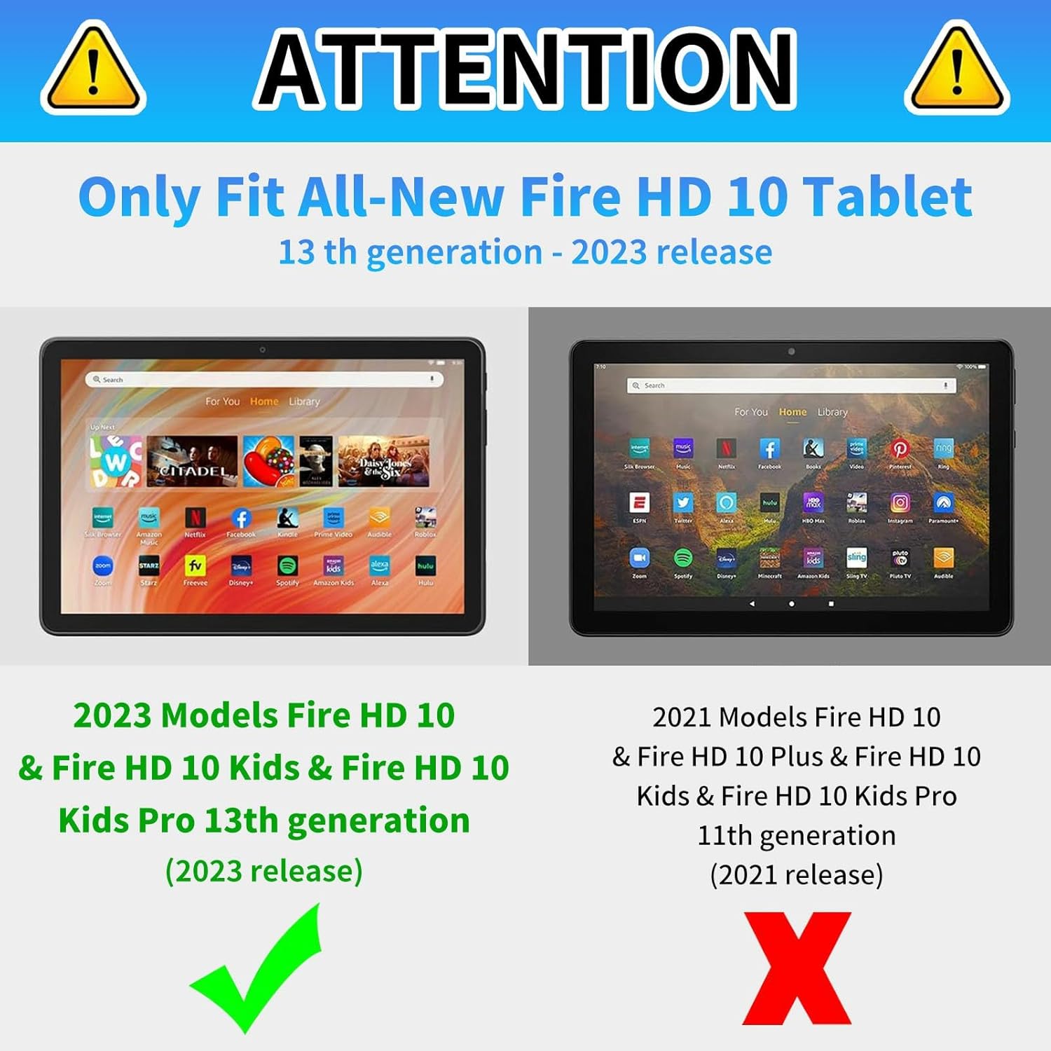 Case for All New Fire HD 10 Tablet 13th Generation 10.1 inch 2023 Release Lightweight Protective PU Leather Smart Stand Case Cover with Auto Wake Sleep - American Flag & Fish