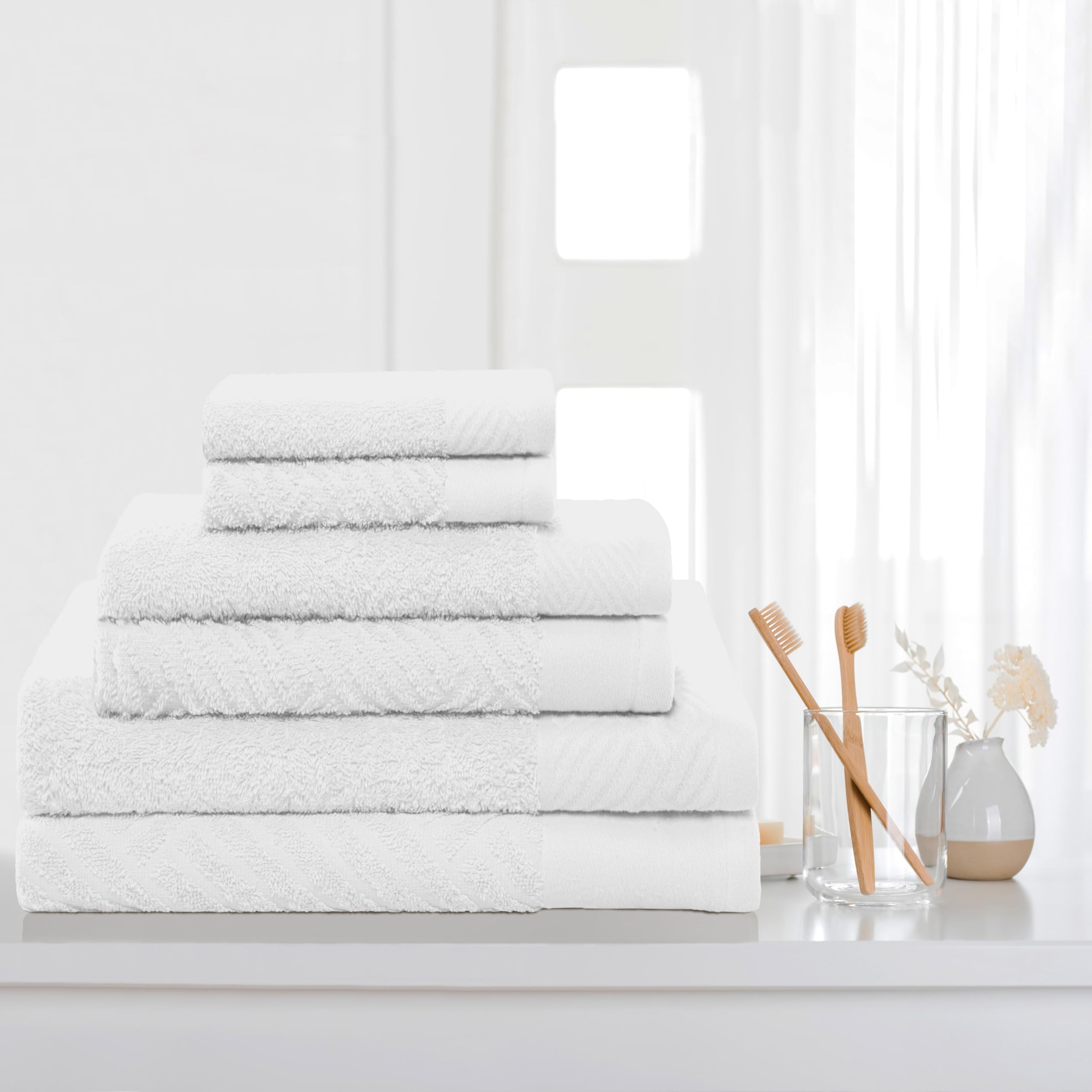 Serviettes en coton égyptien adoucissantes pour peaux sensibles