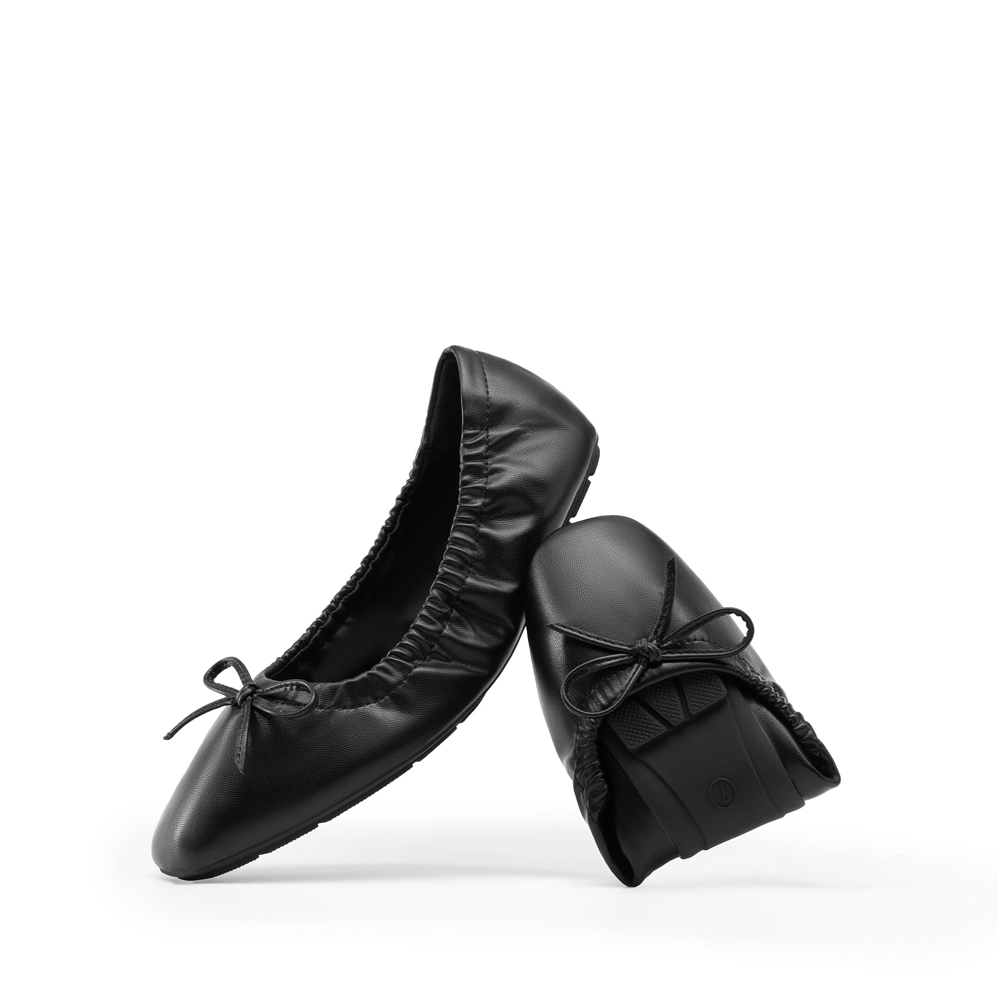DREAM PAIRS Zapatos planos de ballet plegables con punta cuadrada para mujer, con lazo, elegantes, cómodos, ligeros, sin cordones, de vestir