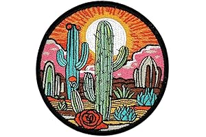 3.5" Cactus Patch - Embroidered Iron/Sew-On Plant Appliqué for Clothing